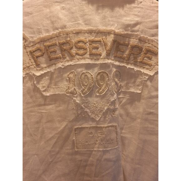 Mens Linen "Perservere 1998" Button Up- Size M- This Is is BADA$$! Excellent! - Picture 3 of 13